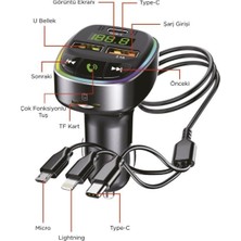 Abatech G15 – Fm Transmitter, Tf/usb Müzik ve 18W Hızlı Şarj Özellikli Araç Cihazı