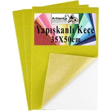 Sarı Yapışkanlı Keçe 35X50 cm 3 Adet 2.0 mm Kendinden Yapışkanlı Renkli Hobi Keçesi Elişi Keçe Kumaşı Anasınıfı