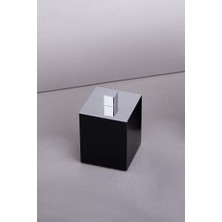 Tezgah Üstü Mat Siyah-Krom Pamukluk 80X80 mm