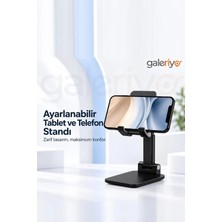 Galeriyo Katlanabilir Ayarlanabilir Tablet ve Telefon Standı Siyah