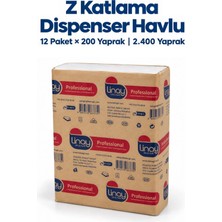 Linay Ekstra Z Katlama Dispenser Kağıt Havlu 2 Katlı 200 Yaprak x 12 Paket