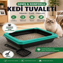 Yıldızhane Açık Kedi Tuvaleti Geniş Kedi Kum Kabı Yüksek Kenarlı Kolay Temizlenebilir Kürekli