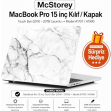 MacBook Pro 15 Kılıf A1707 A1990 Uyumlu Mermer Desenli Baskılı Sert Kılıf R-08