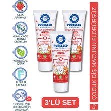 3'lü Set - Pureseed Natural Çocuk Diş Macunu Florürsüz -  3 x 50 ml