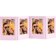 Pembe 4'lü Mıknatıslı Fotoğraf Çerçevesi Seti, Mini Film Uyumlu