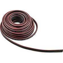 2 x 0.75 Hoparlör Kablosu, 5 Metre, Siyah/kırmızı Çizgili