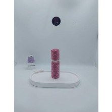 10 ml Pembe Mini Doldurulabilir Parfüm Şişesi, Elmas Işlemeli
