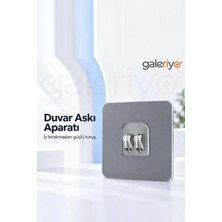 Galeriyo Kendinden Yapışkanlı Askı Şeffaf Duvar Askısı Çift Askılı Çerçeve Tutucu 10 Adet