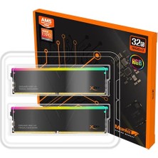 Manta Xsky Rgb Masaüstü Bellek, 32GB (2X16GB) Ddr5 6400MHZ CL32, Amd Expo, Sk Hynix Ic, Siyah