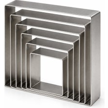 Fida Pasta Çemberi Kare Düz 0,8mm Yükseklik 10 cm 8'li Set 8x8 CM-30X30 cm Arası 8 Ölçü