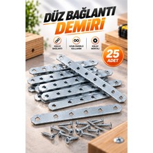 Badem10 (25 ADET)Bağlantı Montaj Sacı Tamir Plakası Ahşap Birleştirme Mobilya Sabitleme Aparatı  Düz Demir