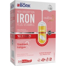 Britain Bork Iron 30 Likit Kapsül Parafinsiz B12 Vitamin C Içeren Halsizlik ve Yorgunluk Için Demir Vitamini