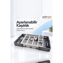 Blackstar Ayarlanabilir Kaşıklık Organizer Plastik Malzemeden Genişleyebilir Çekmece İçi Düzenleyici