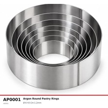 Fida Pasta Çemberi Yuvarlak Argon 1,2mm Yükseklik 6 cm 8'li Set Ø6 Cm-Ø30 cm Arası 8 Ölçü