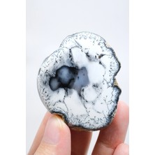 Healcrystal Dumanlı Mavi & Beyaz Dendritik Opal, Merlinit Numune, 57G