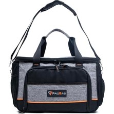 Probag Profesyonel Su Geçirmez Alet Çantası; 63 Bölmeli, Gri-Siyah, Omuz Askılı, 48X30X20 Cm, Usta ve Teknisyenler Için Dayanıklı Takım Organizatörü