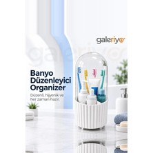 Blackstar Beyaz Şeffaf Kapaklı Banyo Düzenleyici Organizer Dayanıklı Plastik Malzeme ile Modern Tasarım