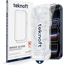 iPhone 17 Pro Max Uyumlu Tam Koruma Kırılmaz Ekran Koruyucu Cam; Kolay Kurulum Kitli, Toz Bırakmayan