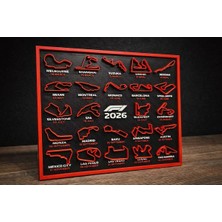 Umikolab 2026 Motor Yarışı Takvimi, Pist Tasarımlı Dekoratif Çerçeve 25 x 22 cm