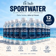 FITHUB SportWater 500 ml - Elektrolit İçeren Fonksiyonel İçecek - 12'li Paket