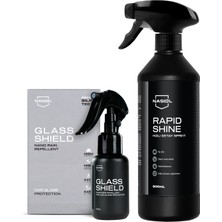 Nasiol-SET 12-Rapidshine Hızlı Detay Spreyi ve Glasshield Nano Yağmur Kaydırıcı Sprey Seti