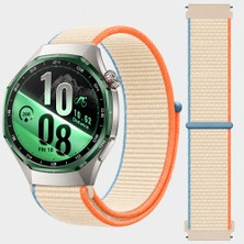 Sneezy Huawei Watch Gt7 Pro 46MM Ile Uyumlu Ayarlanabilir Cırt Cırtlı Yumuşak Spor Kumaş Örgü Kordon