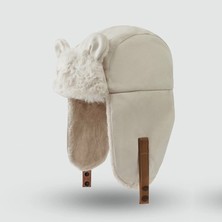 Zee Rus Stili Suni Kürk Astarlı Kışlık Sıcak Tutan Kulaklıklı Peluş Kep Unisex