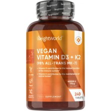 Weight World Vegan D3 + K2 ( Mk-7 ) 40.000 Iu + 150 Μg - 240 Tablets