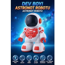 Farbu Oyuncak Uzaktan Kumandalı Dev Boy Şarjlı Çift Frekans Kontrollü Dans Eden Işıklı Müzikli 36 cm Robot Oyuncak Kırmızı