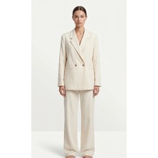 Shın Butik Shın Minimal Krem Blazer & Pantolon Takım