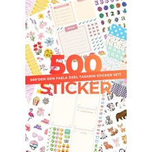 500 Adet Sticker, Planner, Ajanda, Günlük, Bullet ve Karışık Eğlenceli Sticker Seti (10 Sayfa)