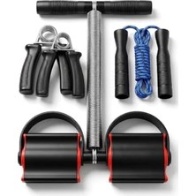 Egzersiz Seti Yaylı Body Trimmer El Yayı ve Kondisyon Ipi Tüm Vücut Kol Karın Omuz Bacak Kası Güçlendirici Fonksiyonel 4'lü Fitnes Seti