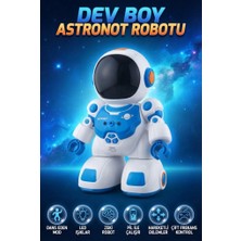 Farbu Oyuncak Uzaktan Kumandalı Dev Boy Şarjlı Çift Frekans Kontrollü Dans Eden Işıklı Müzikli 36 cm Robot Oyuncak Mavi