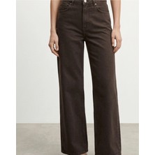 Shın Butik Shın Kahverengi Yüksek Bel Wide Leg Jean
