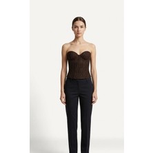 Shın Butik Shın Dantel Detaylı Straplez Bustiyer Top