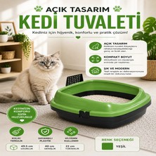 Yıldızhane Açık Kedi Tuvaleti Yüksek Kenarlı Kum Sıçrama Emniyetli Kedi Kum Kabı Kürek Hediyeli