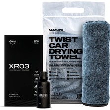 Nasiol-SET 17-XR03 Araç Nano Seramik Kaplama,Boya Koruma ve Araç Kurulama Havlusu Seti