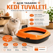 Yıldızhane Açık Kedi Tuvaleti Yüksek Kenarlı Kum Sıçrama Emniyetli Kedi Kum Kabı Kürek Hediyeli