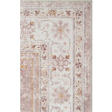 Eko Halı Elista Els 201 Cream Beige Kaydırmaz Yıkanabilir Vintage Desenli Kilim