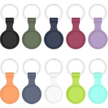 Store Airtag Anahtarlıklı Silikon Kılıf A010 Darbeye Dayanıklı Kaybolmaya Karşı Tam Koruma Kolay Tak-Çıkar Apple Airtags ile Uyumlu Koruyucu Anahtarlık Siyah