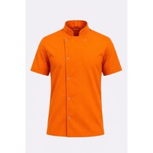 Lookmt Moda Unisex Turuncu Renk Çıtçıtlı Aşçı Ceketi Şef Ceketi Aşçı  Saya