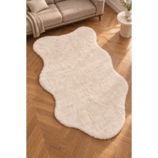 Dekoset Home Tavşan Tüyü Düz Post Bej Yumuşak Yıkanabilir Tabanlı Peluş Halı
