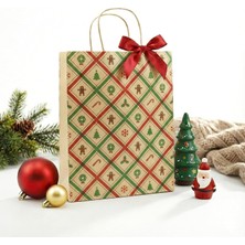 Store 19X26 Premium Yılbaşı Hediye Çantası (4 Adet) – Dayanıklı Kraft Kağıt Çanta, Hediye Paketi Için Uygun - M3