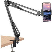 Store Fotoğraf ve Video Çekim Standı 360 Derece Dönebilen Youtuber Twitch Yayıncı Standı Multi Fonksiyonel Kıskaçlı Mandanlı Kolay Kurulum Sıra Masa Dolap ve Tezgahlarda Kullanım