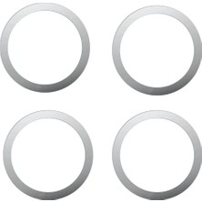 Store Power Metal Magsafe Halka Yüzük Ring iPhone 8 ve Üstü Model ile Uyumlu Gümüş 4'lü Paket