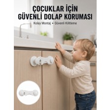 Store 4 Adet Dolap ve Çekmece Emniyet Kilidi Çift Taraflı Bantlı Güvenli Tasarım Yeni Nesil