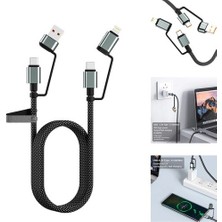 Store 4’ü 1 Arada 100W Akıllı Tasarım Yüksek Dayanıklılık Çoklu Uyumlu Örgülü Hızlı Şarj Kablosu