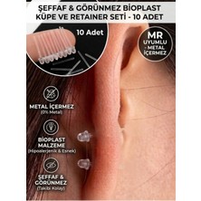 Takıconcept 10 Adet Şeffaf Görünmez Düz Çubuk Küpe Piercing