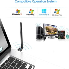 Store Pc Için USB Wifi Adaptörü, Masaüstü Dongle High Gain 6dbi Anten Desteği, Masaüstü Dizüstü Bilgisayar Desteği, Windows 10/8/7/xp/vista, Mac 10.6-10.11 ile Uyumlu