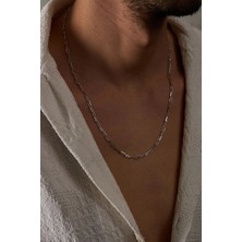 Ricco Jewellery 14 K Beyaz Altın Kaplama 925 Ayar Gümüş Ataç Kolye